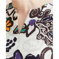 Summer Fashion Latest Printed Jacquard Scrawl Short Sleeve Women′s Dress